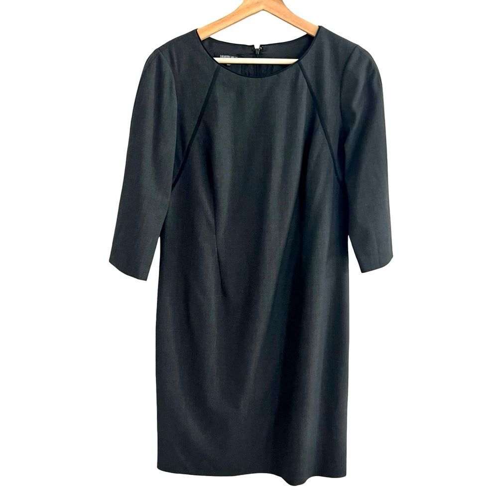 Lafayette 148 Womens Wool Blend Sheath Dress Size 10 Classic Career Minimalist